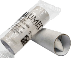 Boquillas con filtro (BOFAP) marca LUMED, con una eficiencia de filtrado del 99,9999%, 30 mm de diámetro externo adaptables a varias marcas de espirómetros y laboratorios pulmonares. 